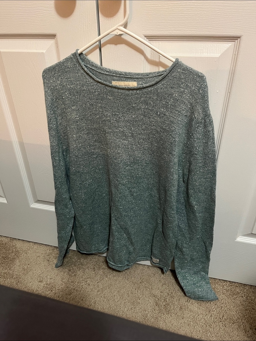 Hollister Cozy Heathered Teal Long Sleeve Knit Top